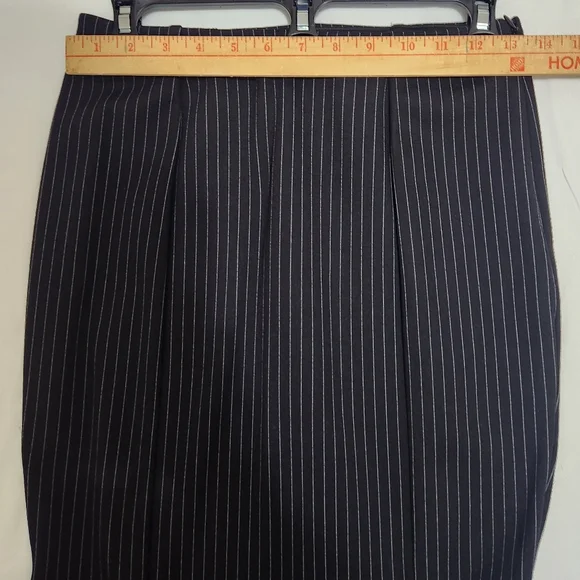 Express High Waisted Pinstripe Peplum Pencil Skirt - Picture 4 of 7